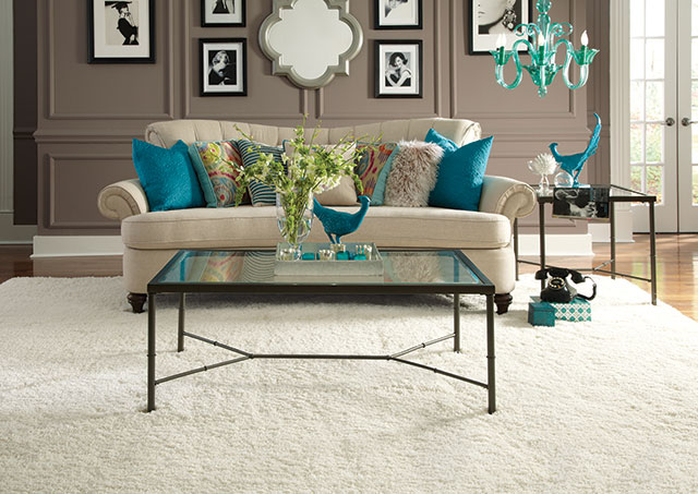 CarpetOne custom area rug living room scene